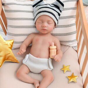6 Inch Full Platinum Silicone Reborn Baby Doll Girl with Gift Box